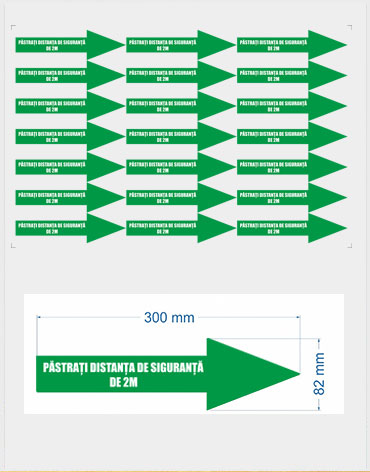 sageti Autocolante podea pastreaza distanta