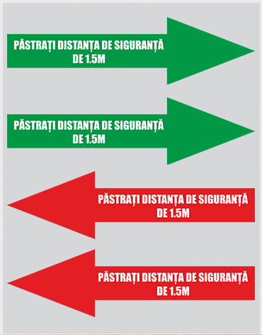 Autocolant podea pastreaza distanta