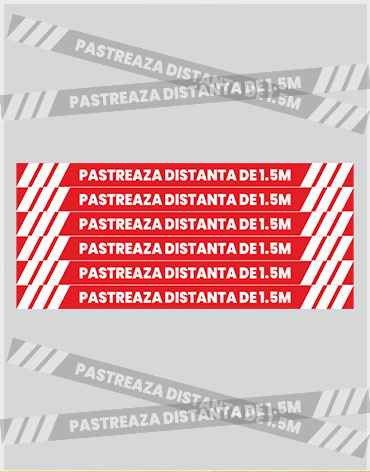 Autocolant podea pastreaza distanta