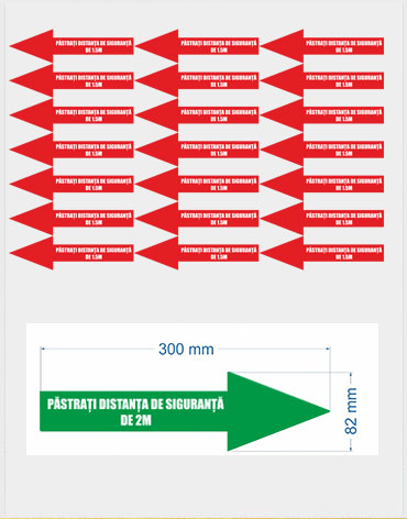Sageti Autocolante podea pastreaza distanta