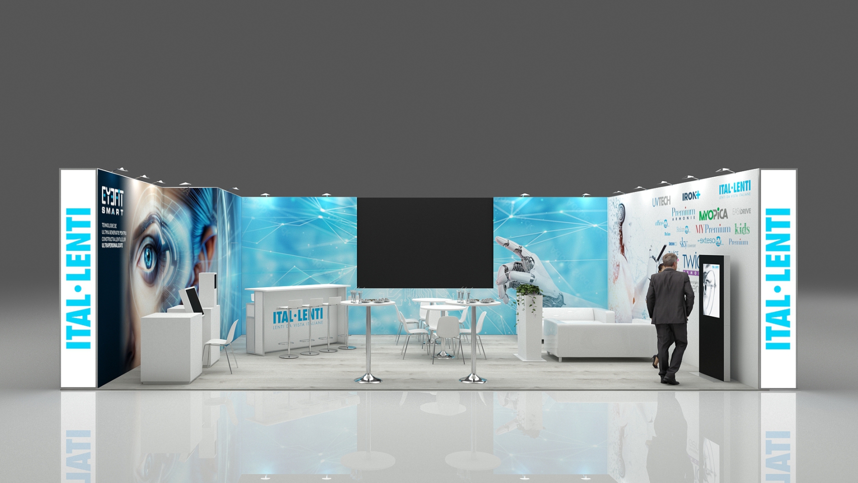 stand expozitional personalizat la Salonul National de Optica